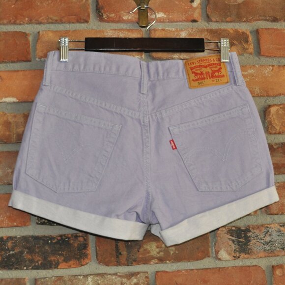 Levi's 501 Red Tab Button Fly Pastel Purple Lavender Jean Shorts 27 Mint Cond. - Picture 2 of 7